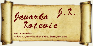 Javorko Kotević vizit kartica